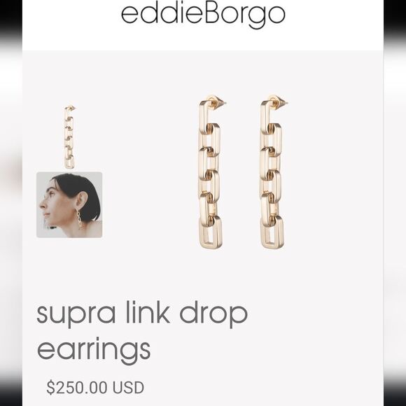 Eddie Borgo Supra Chain Link 12K Gold vermil Earrings GIFTABLE - Picture 8 of 8